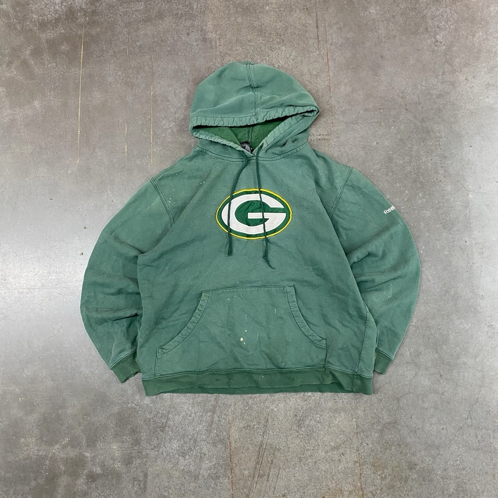 Green Bay Packers Reebok Hoodie NFL Team Apparel Green Mens Size L